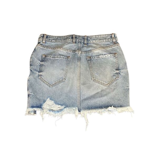 Revolve SER.O.YA Skirt Womens Size 25 Skylight Zuri Micro Mini Distressed Denim - Picture 4 of 13